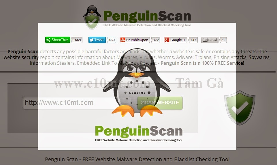 Penguin Scan - Kiểm tra Virus website của bạn miễn phí