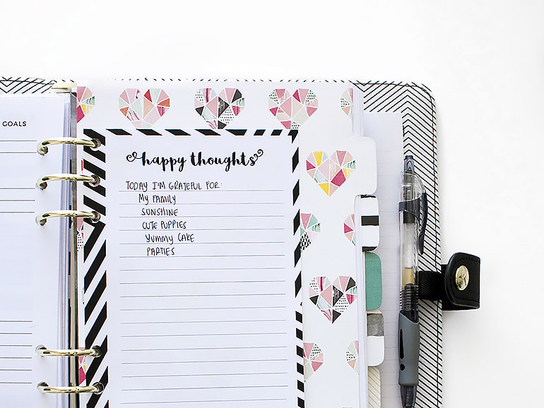 A freebie a day: Happy Thoughts Planner Insert - Play Happy Play