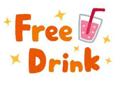 「Free Drink」のイラスト文字