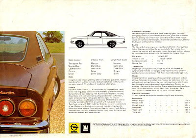 Opel Manta A series Berlinetta Sales Brochure Page 4