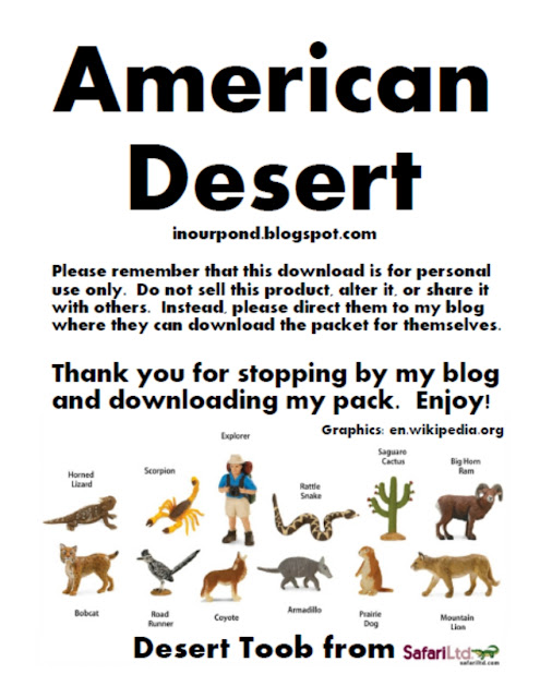 FREE Printable 3-Part Cards for Safari Ltd Desert Toob from In Our Pond