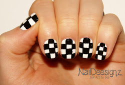 checkered nail art designs 2
