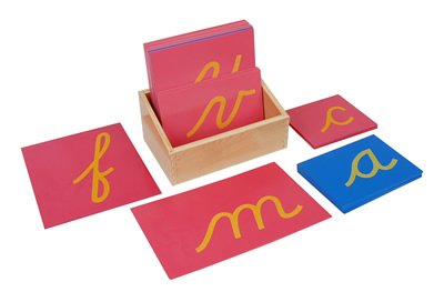 Montessori Sandpaper Letters in Cursive