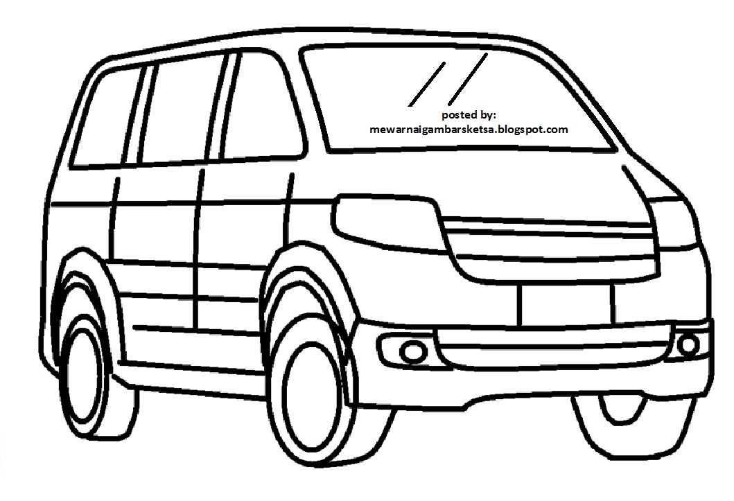 Mewarnai Gambar: Mewarnai Gambar Sketsa Transportasi Mobil 4