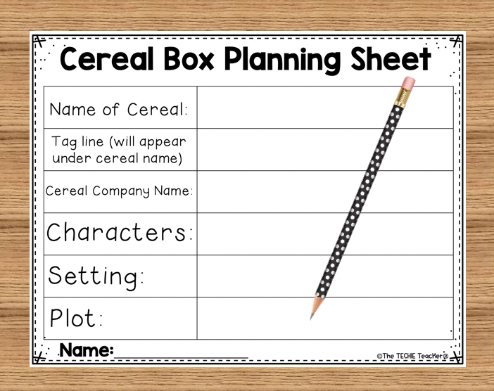 Pdf Printable Cereal Box Book Report Template - Fin Construir
