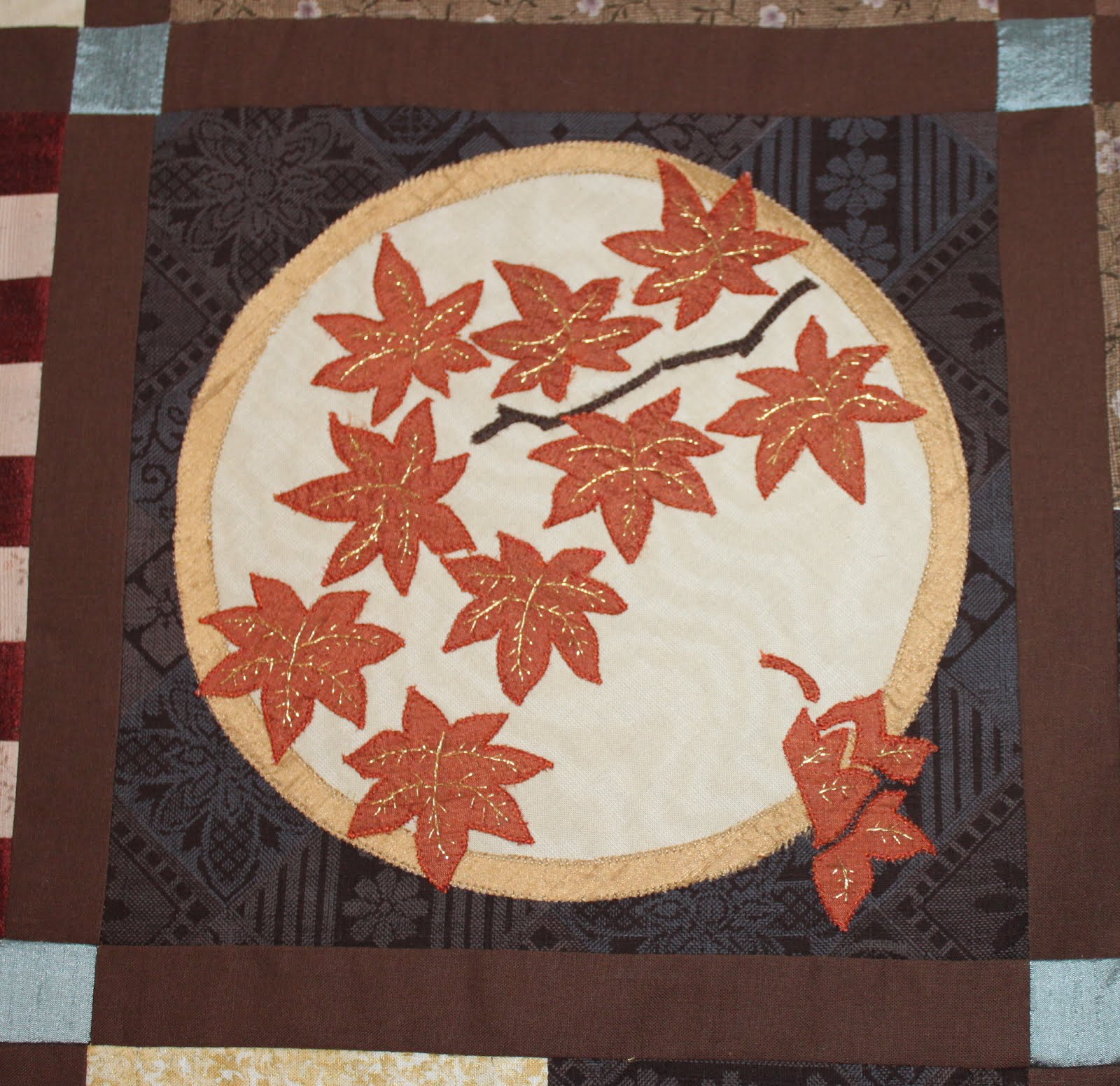 sashiko and other stitching Anna's Japanese Quilt Blocks and Taupes