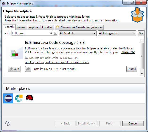 albert's blog [Eclipse] EclEmma Java Code Coverage for Eclipse