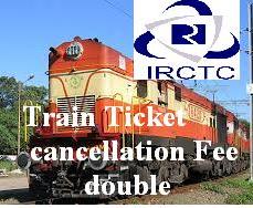 Train Ticket cancellation Fee double Train Ticket cancellation refund amont