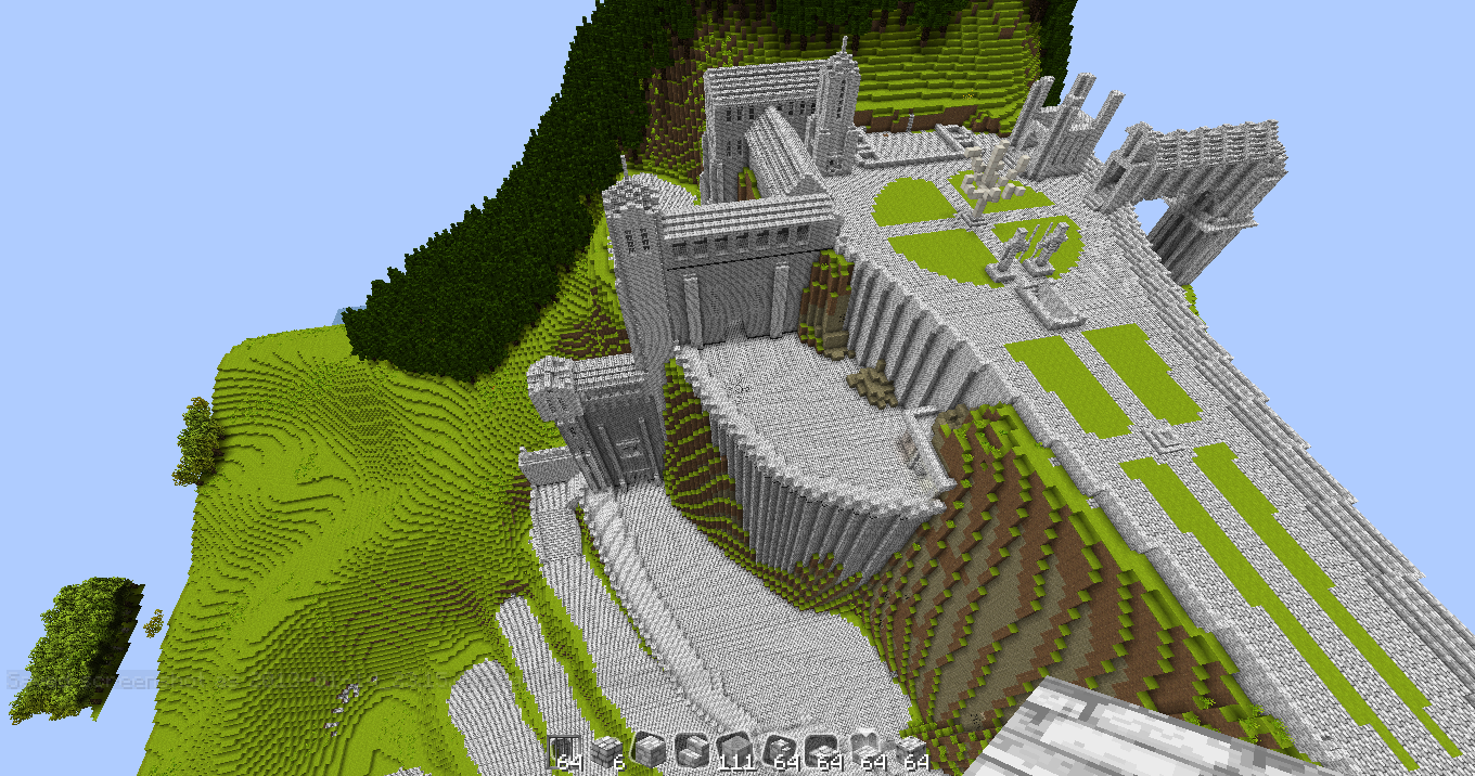 Minas Tirith overhead  Minecraft Middle Earth