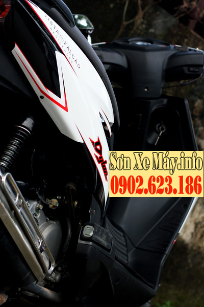 Sơn phối màu xe Dylan trắng đen bóng bẩy cực đẹp
