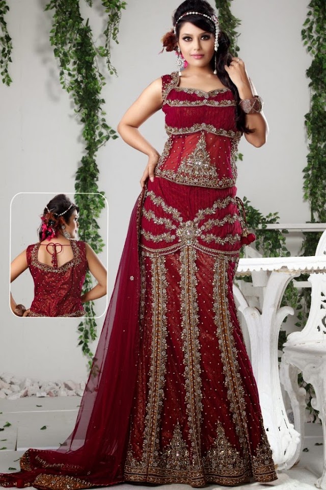 Indian Style Bridal Lehenga Choli Designs For Women 2015