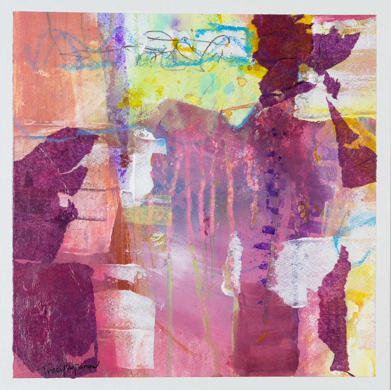 Mixed Media Artists International Pink Art, Mixed Media Abstract
