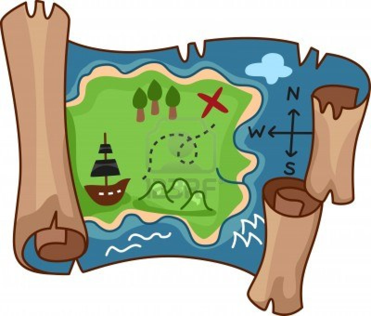 free clipart pirate map - photo #15