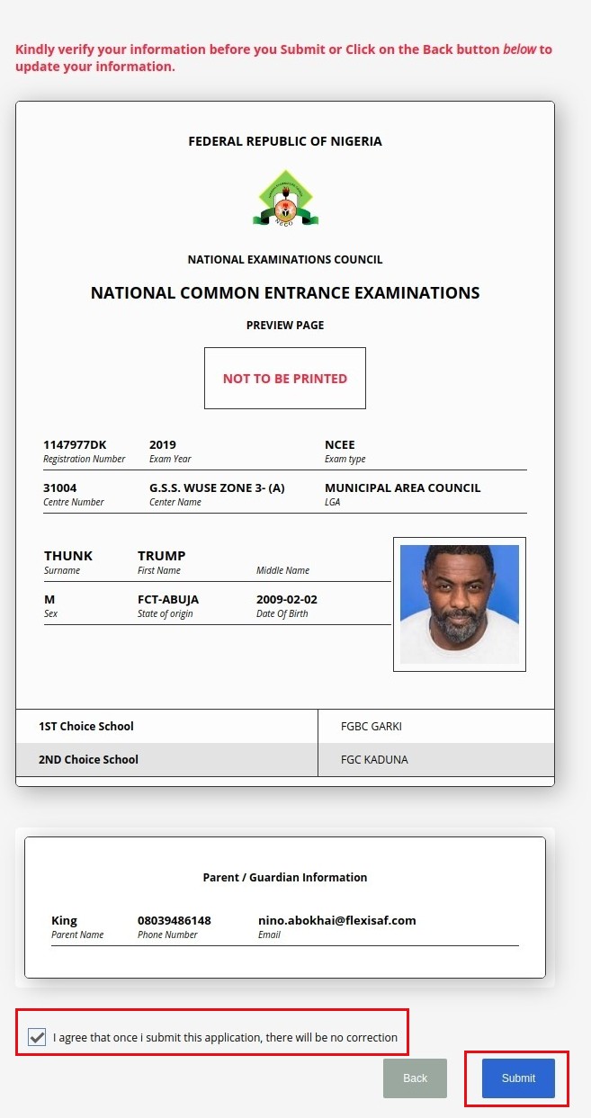 How To Make Correction on NCEE Candidates Registration after Submission
