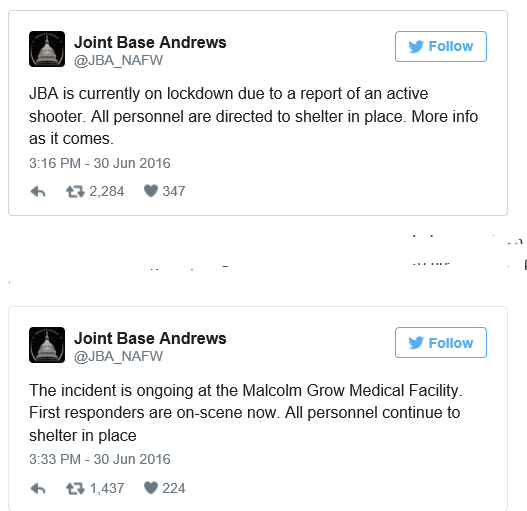 ΕΚΤΑΚΤΟ LOCKDOWN Αποκλεισμός της αεροπορικής βάσης του Air Force One – Πληροφορίες για ελεύθερο σκοπευτή