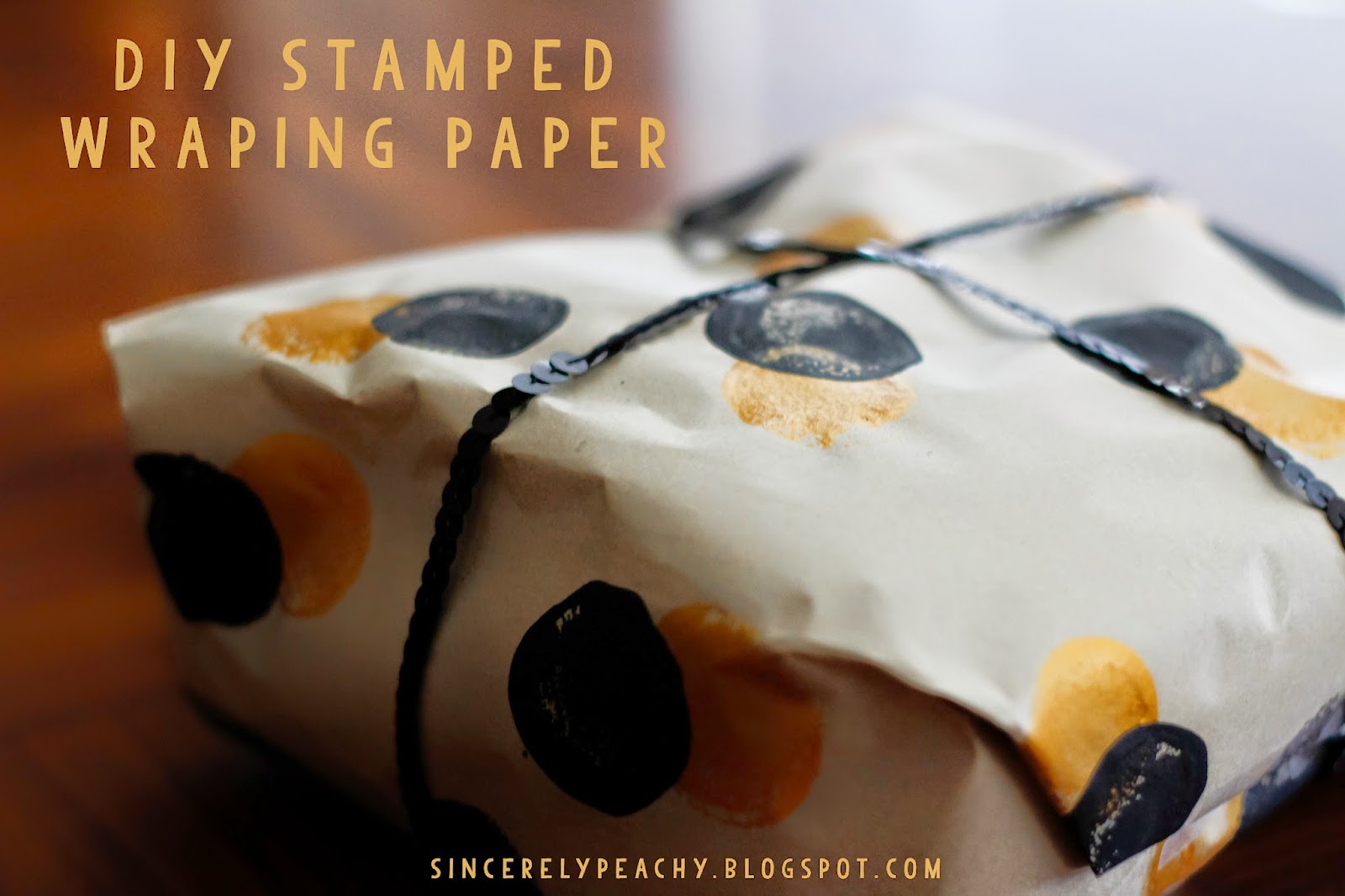 Sincerely Peachy DIY Stamped wrapping paper