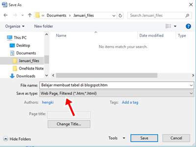 cara membuat tabel di blog menggunakan MS.Word