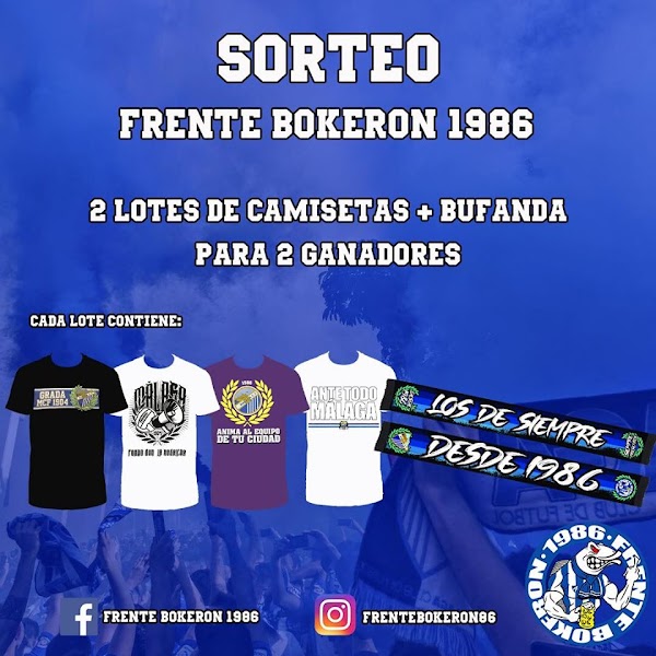 Frente Bokerón y Fondo Sur 1904 sortean 2 lotes de camisetas + bufanda para 2 ganadores