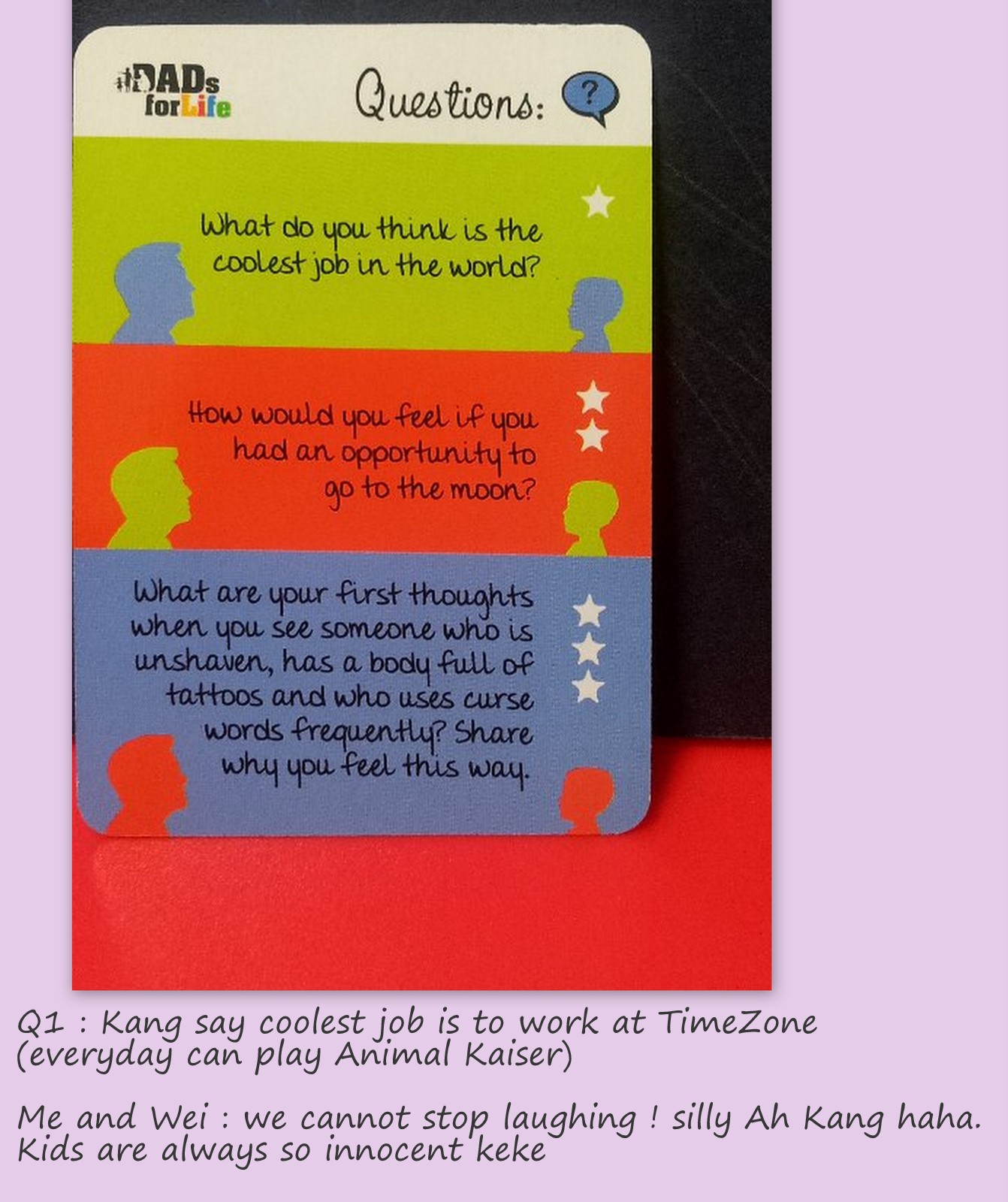 SengkangBabies Dads For Life's Family card game