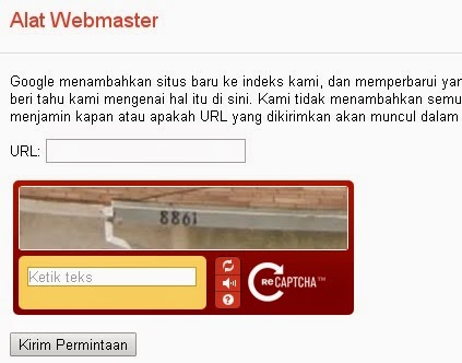 Alat webmaster, submit url