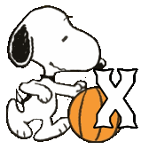 Abecedario Animado de Snoopy Jugando Baloncesto.