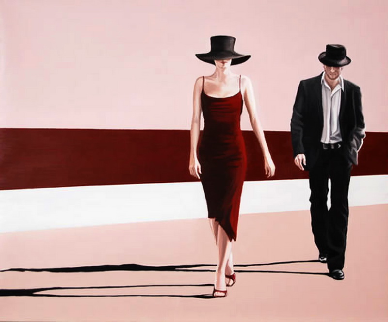 Drew Darcy 1976 | British Fashion Figurative painter | Lady in Red