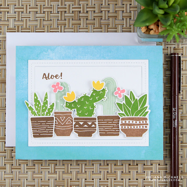 Aloe Hello Cactus Card by Juliana Michaels featuring Newton's Nook Designs Cultivated Cacti