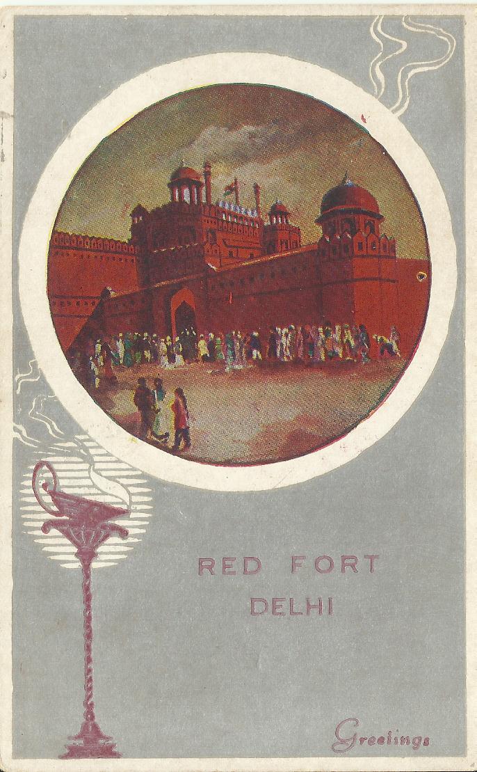Heritage of India Red Fort Delhi Vintage Greeting Card
