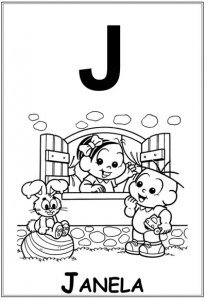 alfabeto turma da monica  baby letra j