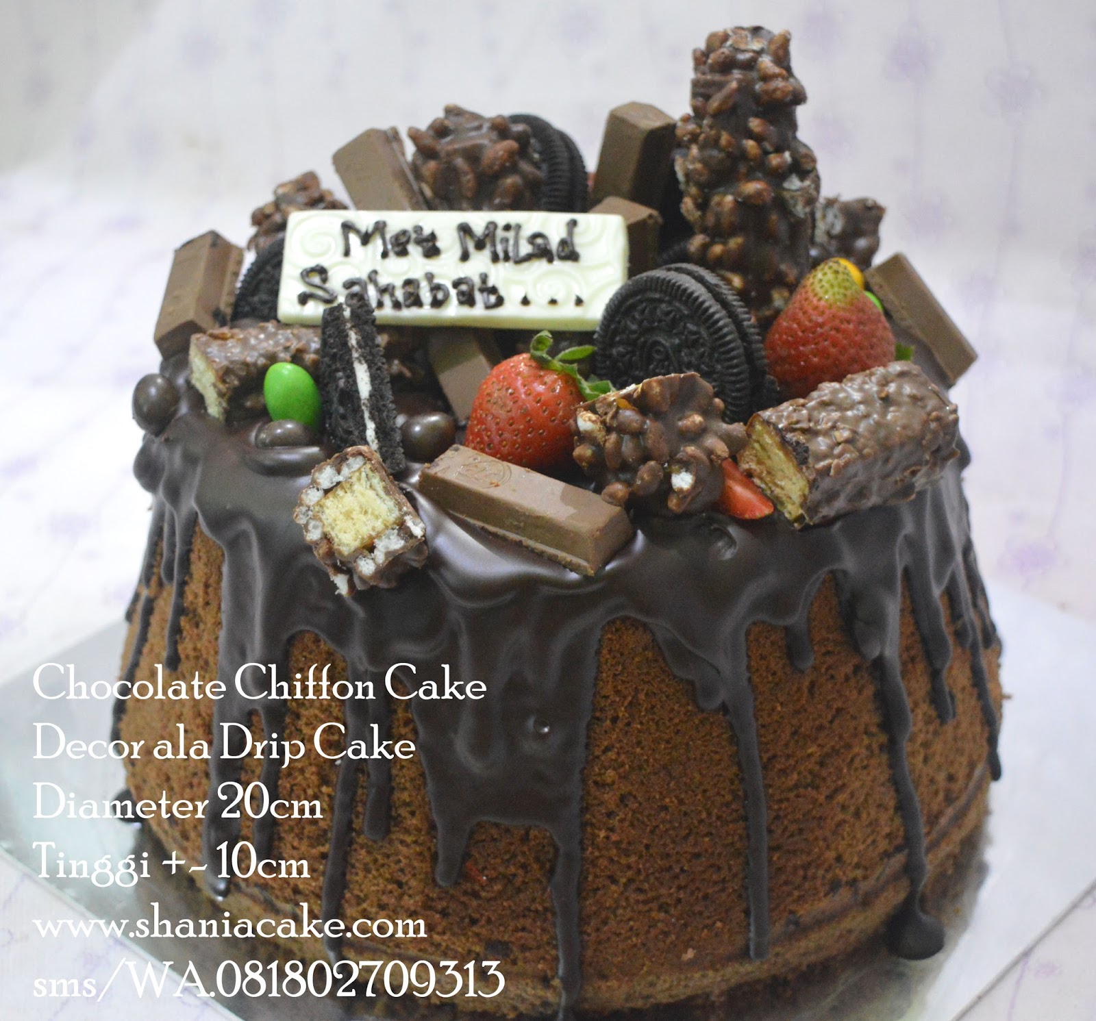 [Cake Jogja] Chocolate Chiffon Drip Cake Home Made Cake and Cookies