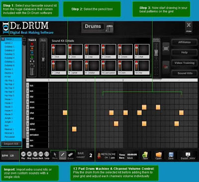 Dr.Drum , drum recording software, drum sequencer software