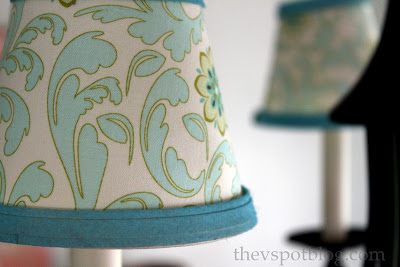 Finished recovered lampshades