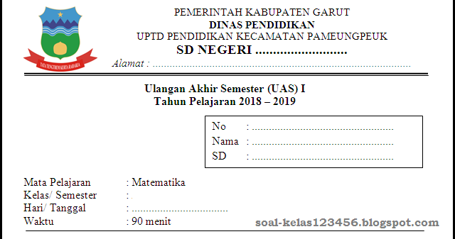 Soal UAS Kelas 5 SD Semester 1 Kurikulum 2013 Tahun