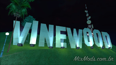 gta sa mod placa de vinewood iluminada com luz