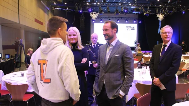 Crown Prince Haakon and Crown Princess Mette-Marit  attends the "Pøbel seminar" during the annual Pøbel conference in Stavanger.