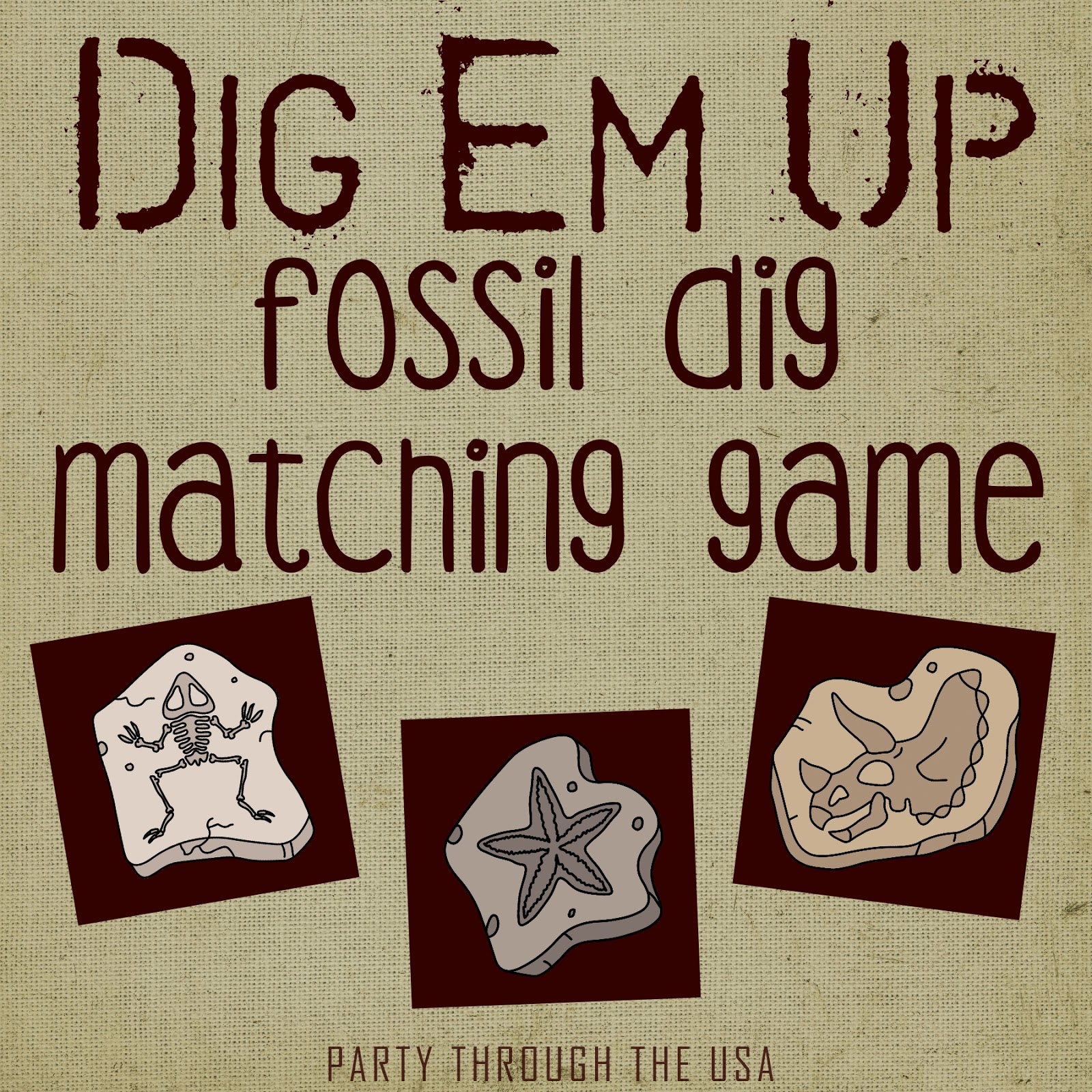 Fossil Dig Travel Matching Game