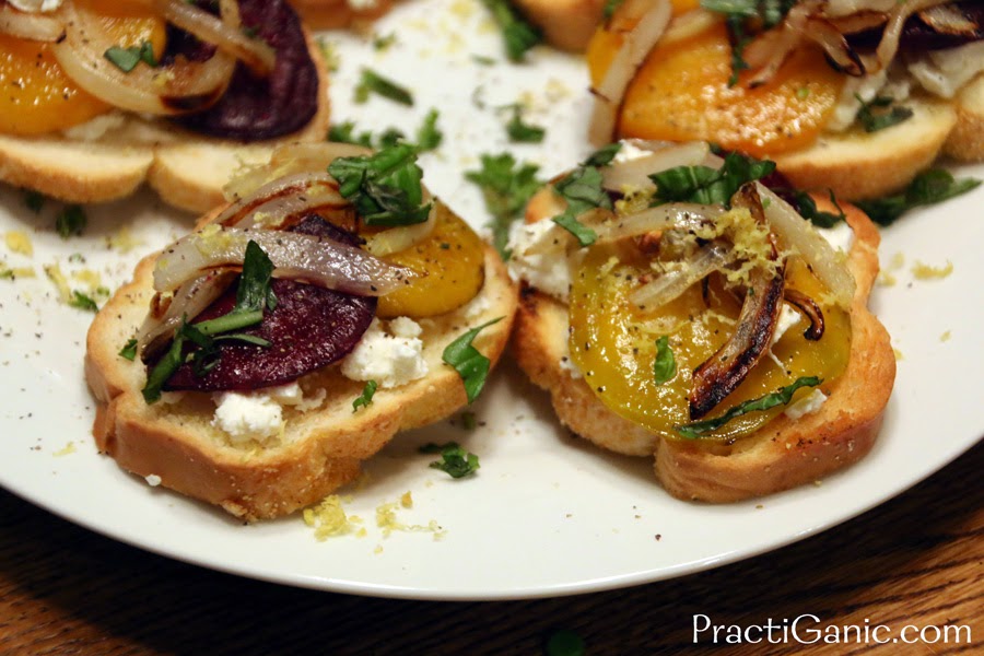 Beet and Goat Cheese Bruschetta PractiGanic Vegetarian Recipes and Organic Living