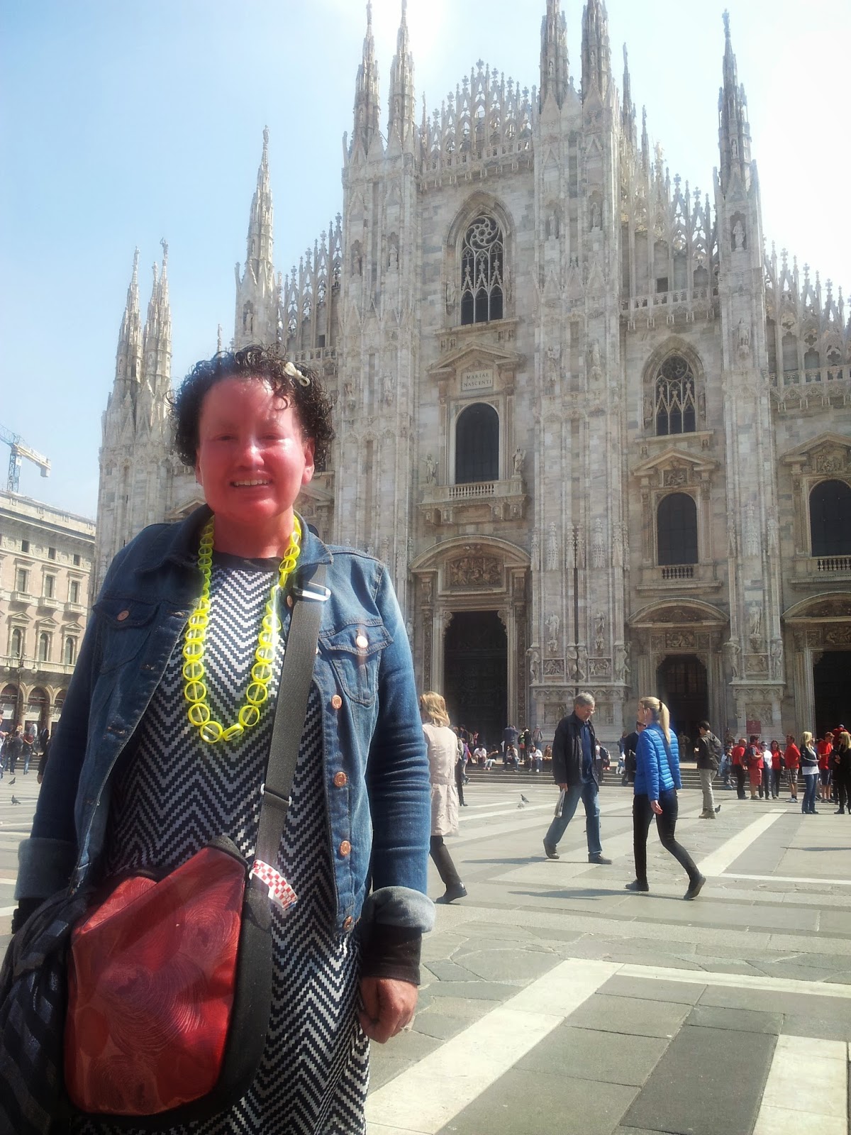 Carly Findlay outside of the Duomo, Milan