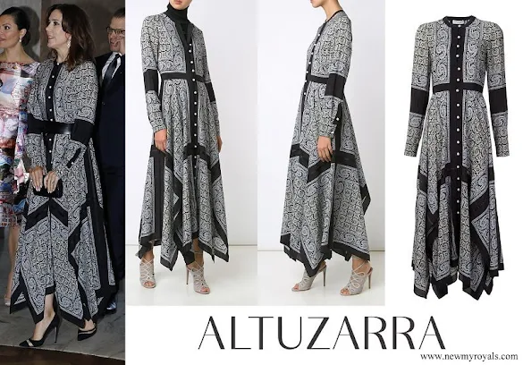 Crown Princess Mary wore ALTUZARRA paisley print shirt dress