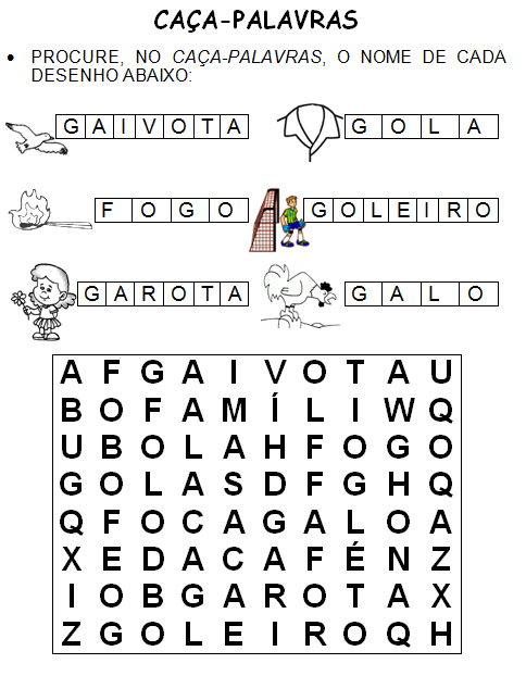 ATIVIDADES PARA EDUCADORES : Ortografia - Palavras com as sílabas GA-GO-GU