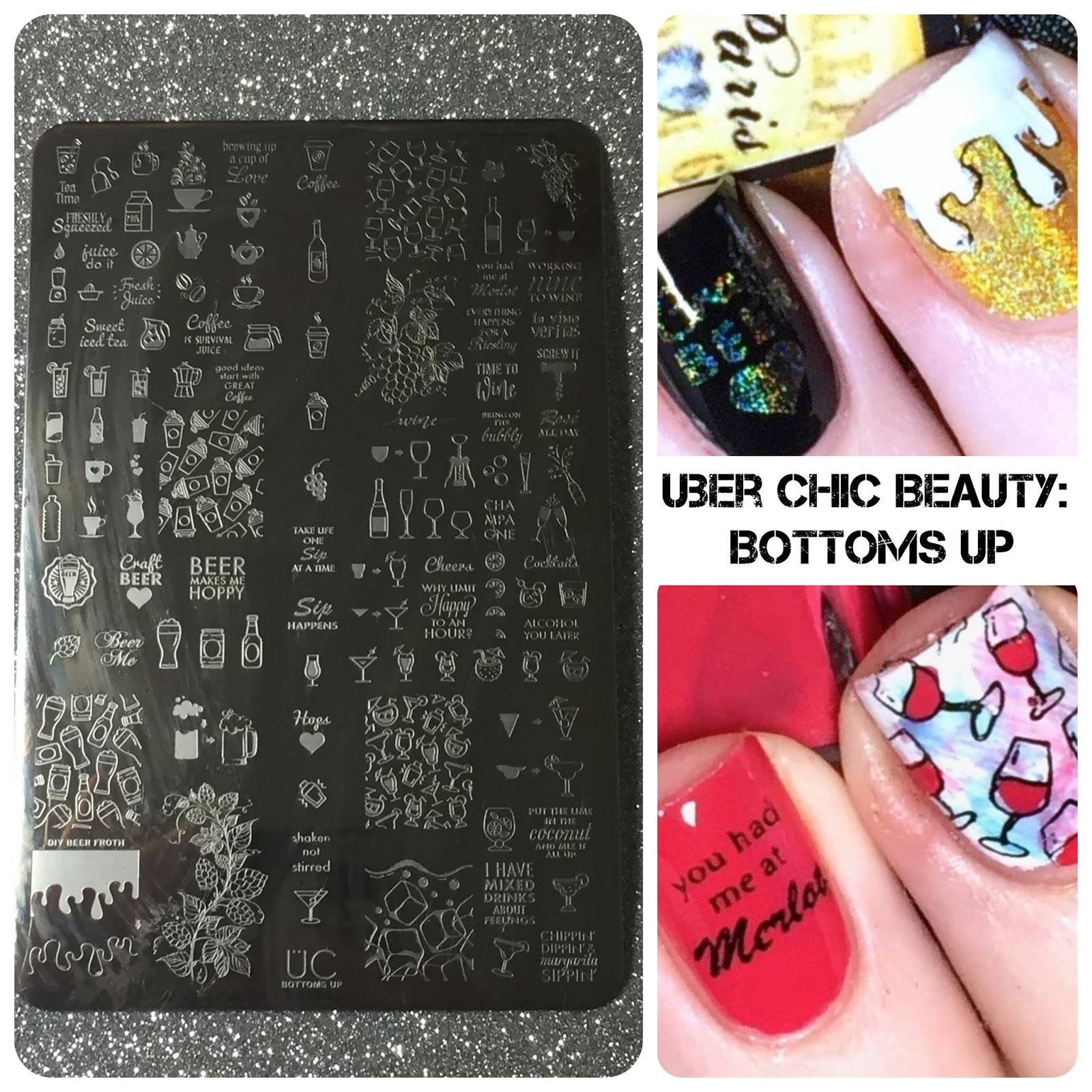 Uber Chic Nail Polish is Life nail stamping plate, available at  www.lanternandwren.com.