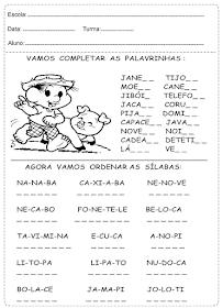 Ordene as silabas