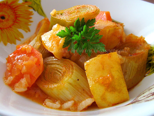 Лук-порей тушеный с айвой (AYVALI ZEYTİNYAĞLI PIRASA)