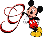 Alfabeto de Mickey Mouse recostado G.