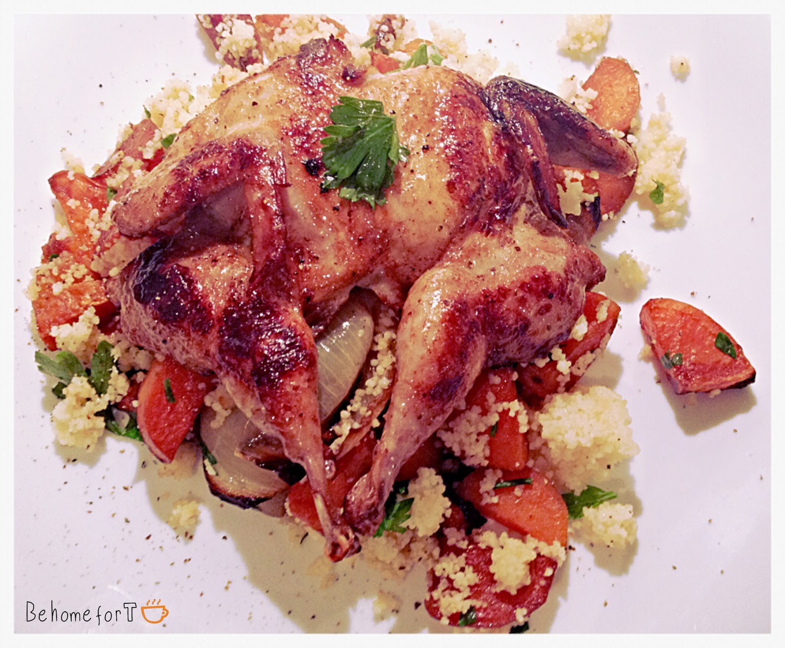 behomeforT Butterflied Quail with Sweet Potato Couscous