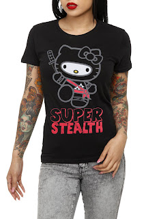 Hello Kitty Black ninja "Super Stealth" T-Shirt
