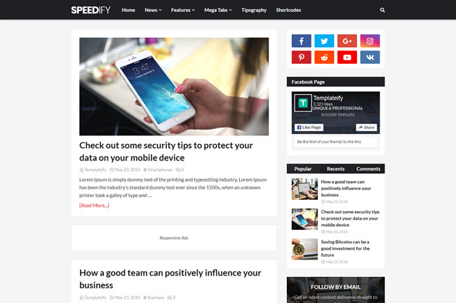 Speedify - Premium Responsive Blogger Template