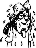 Sweating is the release of liquid from the body's sweat glands