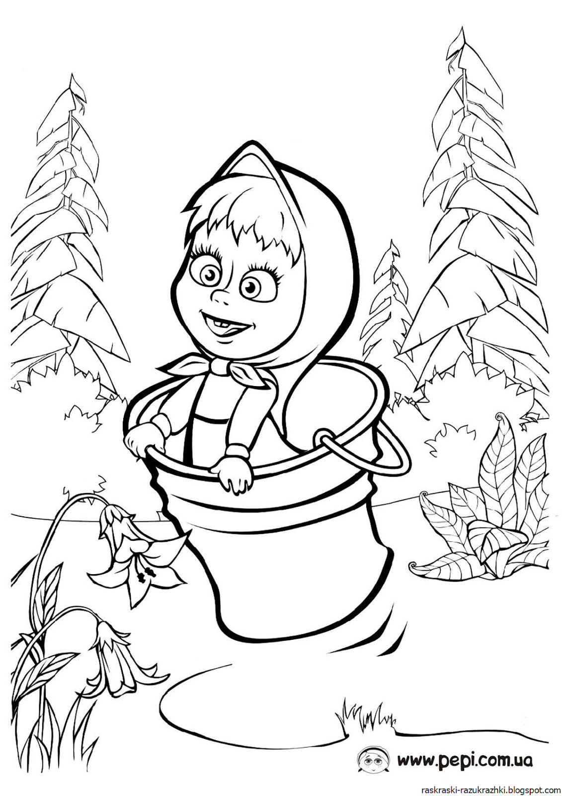 Раскраски Бесплатно Маша И Медведь