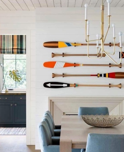 Painted Art Oar Paddle Gallery Wall Idea